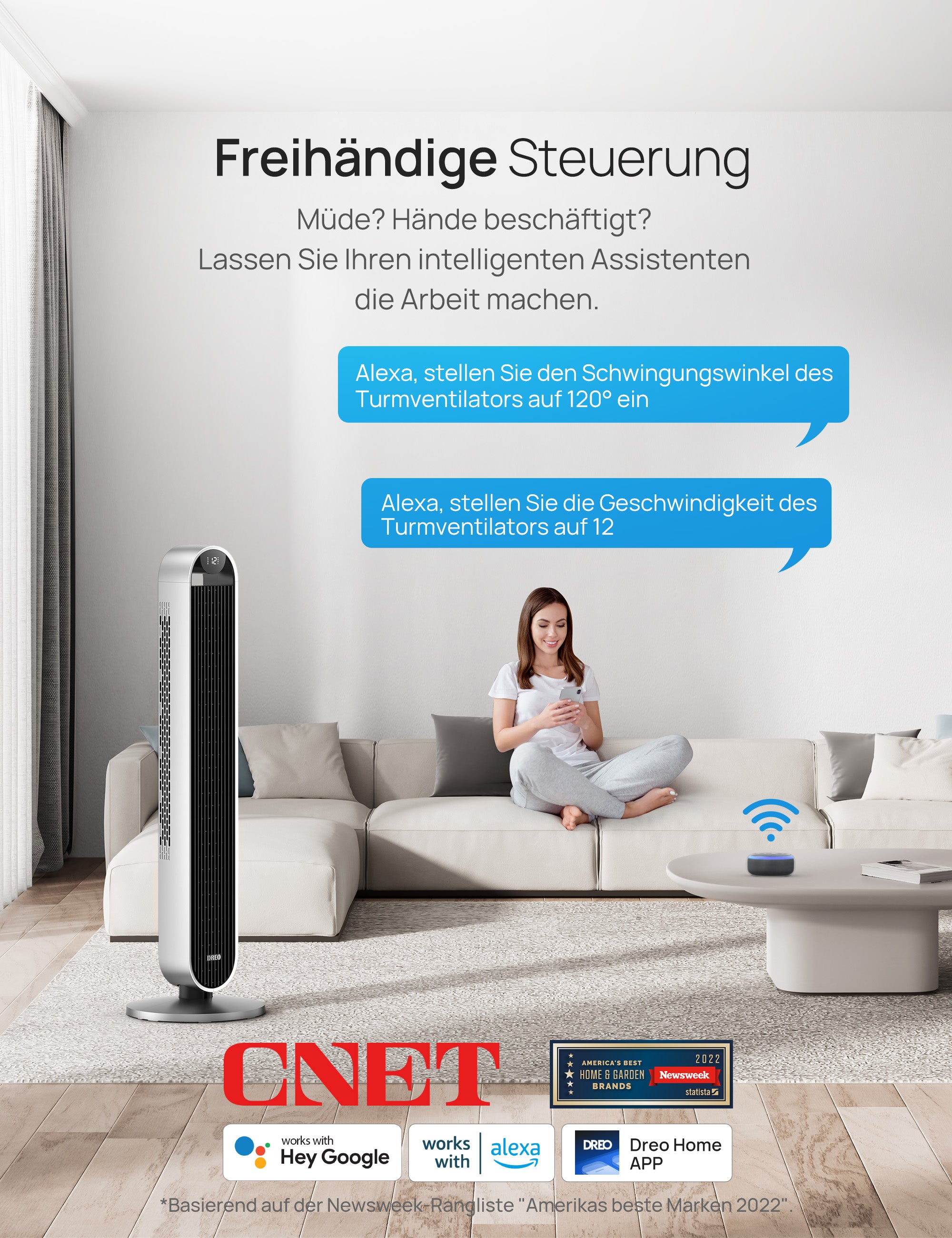 Intelligenter Turmventilator Pilot Max S