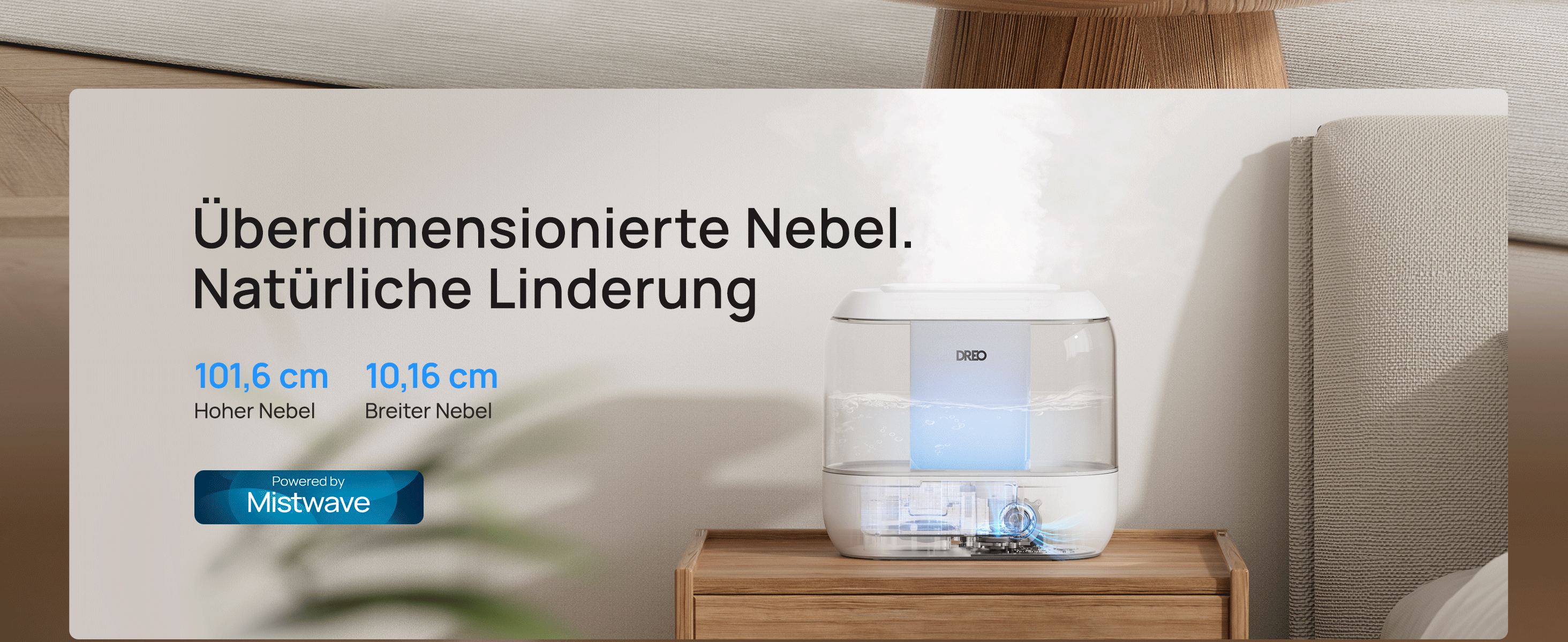 Überdimensionierte Nebel. Natürliche Linderung