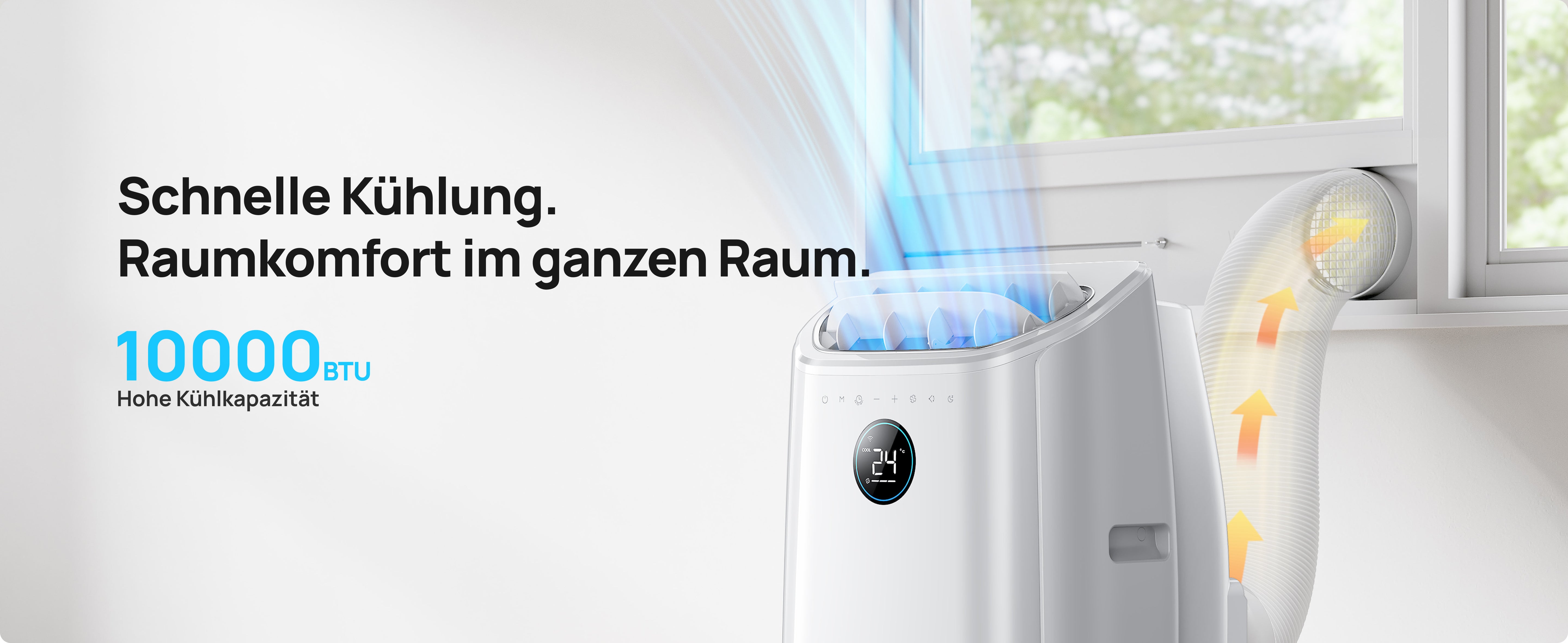 Schnelle Kühlung. Raumkomfort im ganzen Raum.