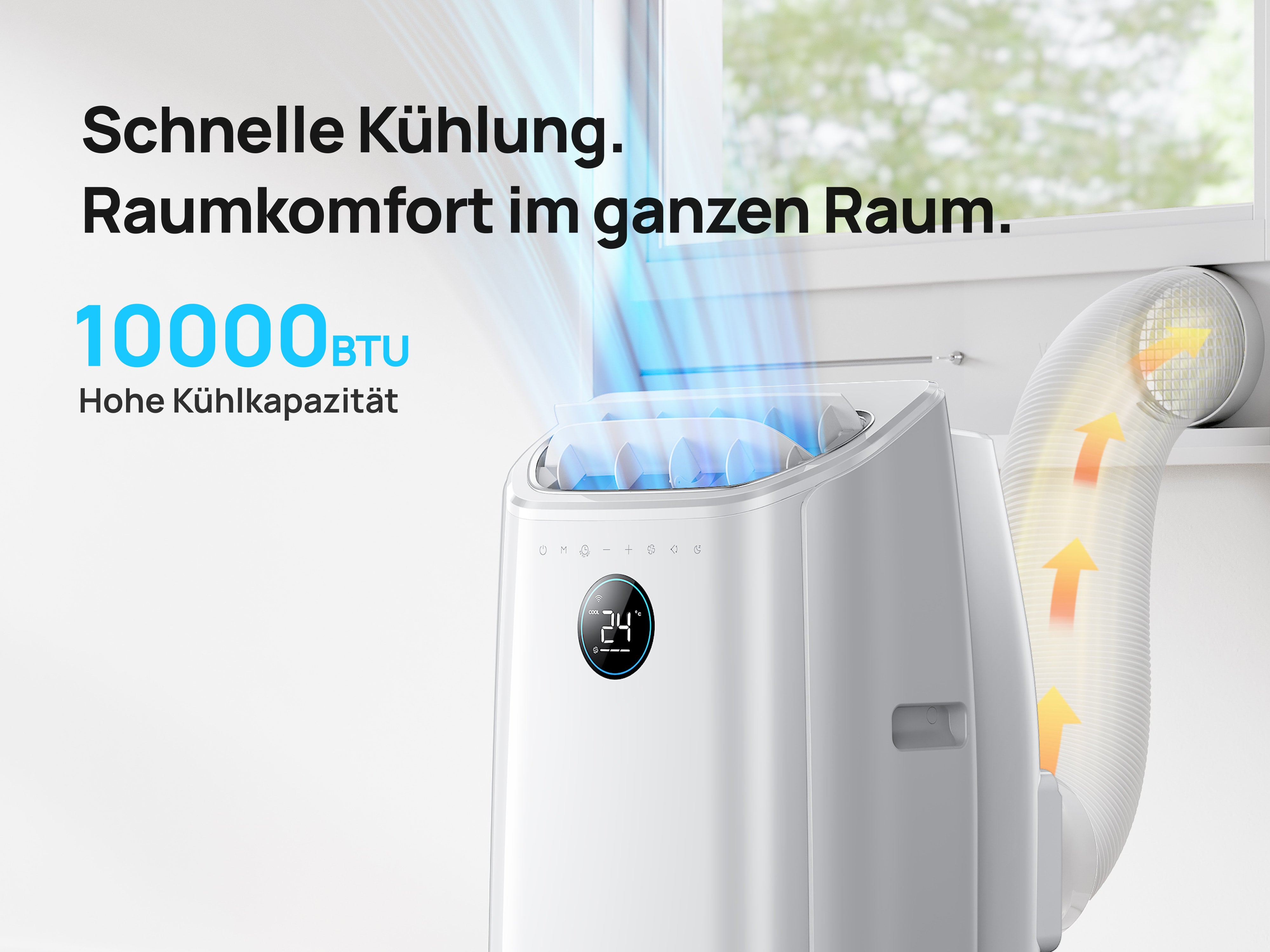 Schnelle Kühlung. Raumkomfort im ganzen Raum.
