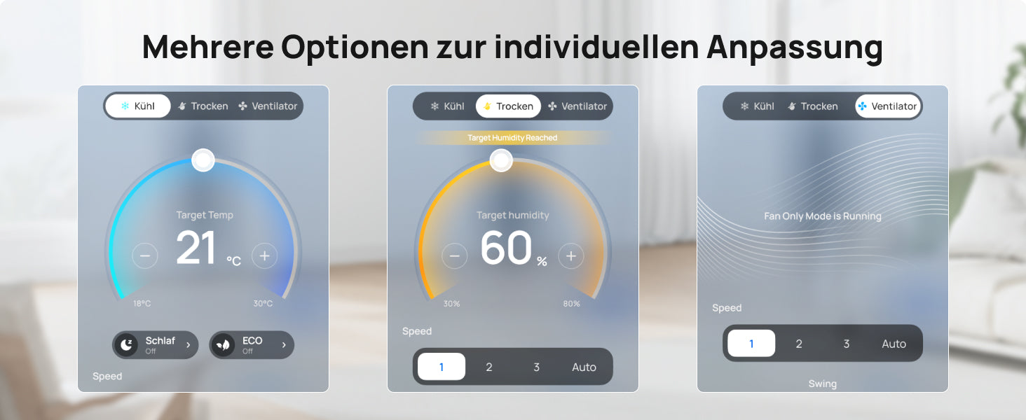 Mehrere Optionen zur individuellen Anpassung
