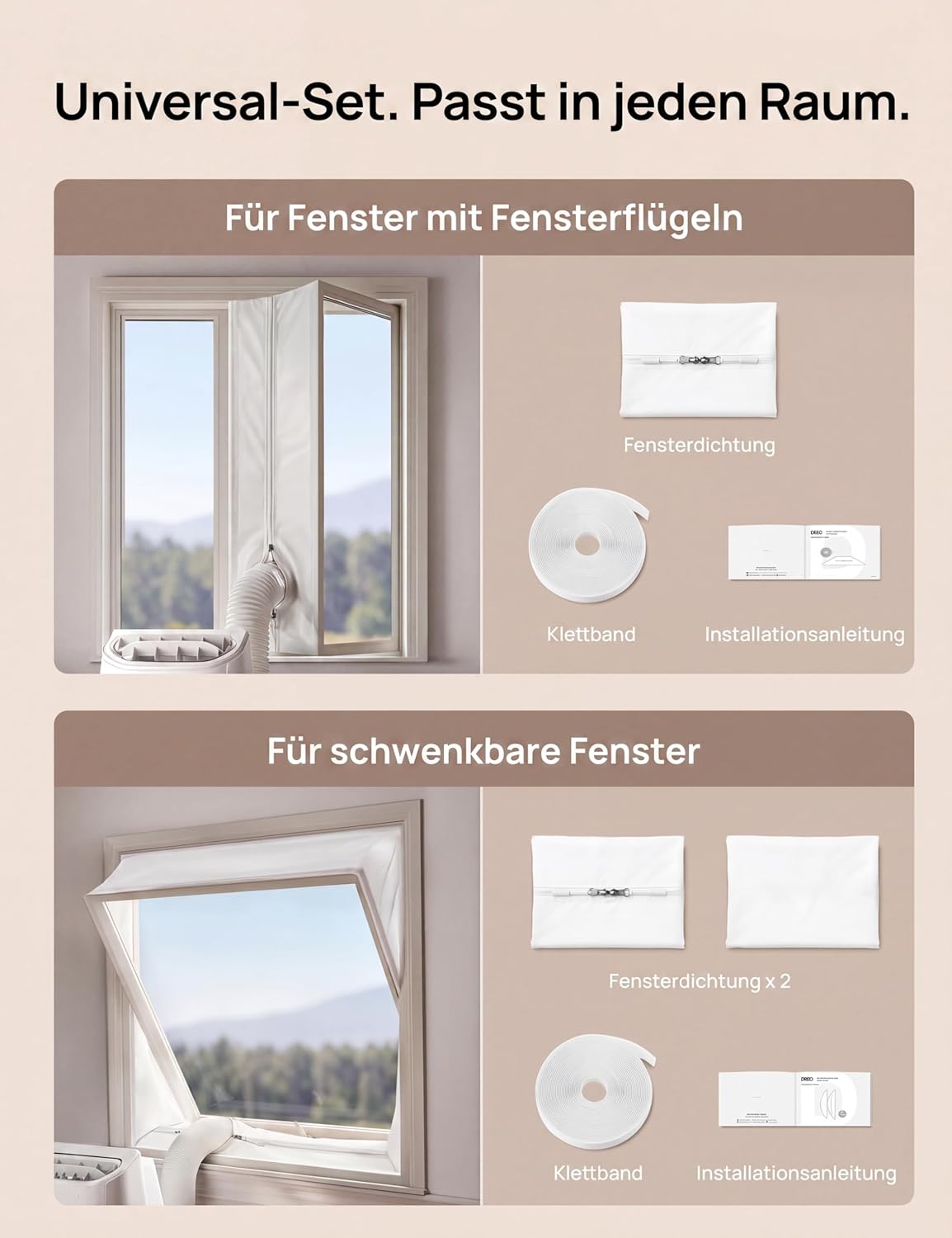 Fensterdichtungs-Kit fรผr Mobile Klimaanlagen