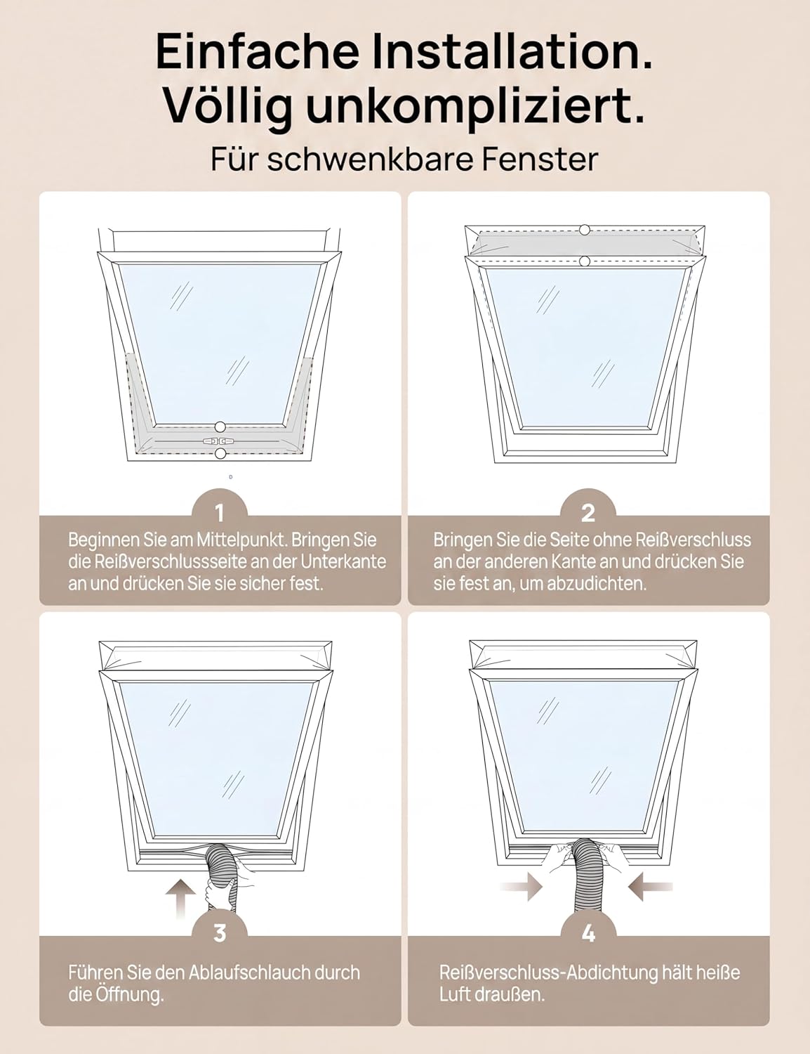Klimaanlage Fensterdichtung Kit