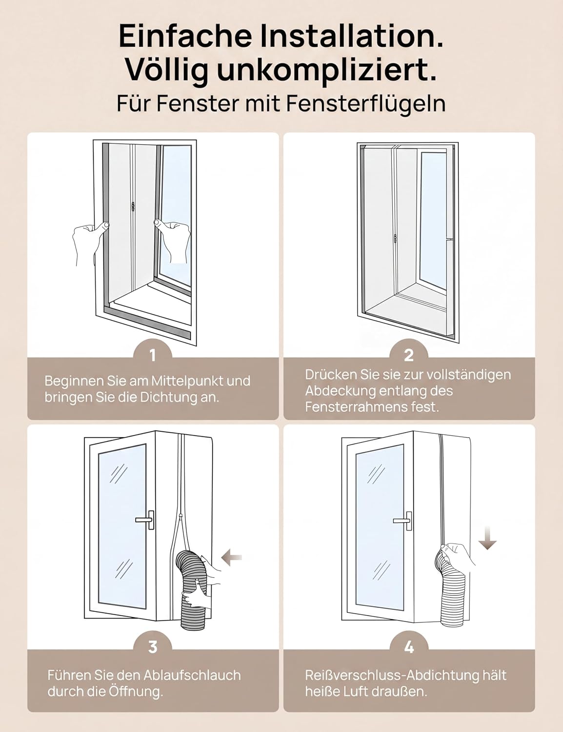 Klimaanlage Fensterdichtung Kit