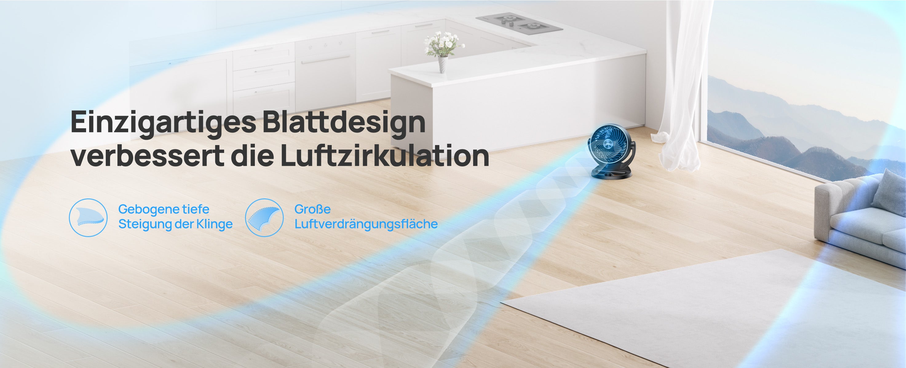Einzigartiges Blattdesign verbessert die Luftzirkulation