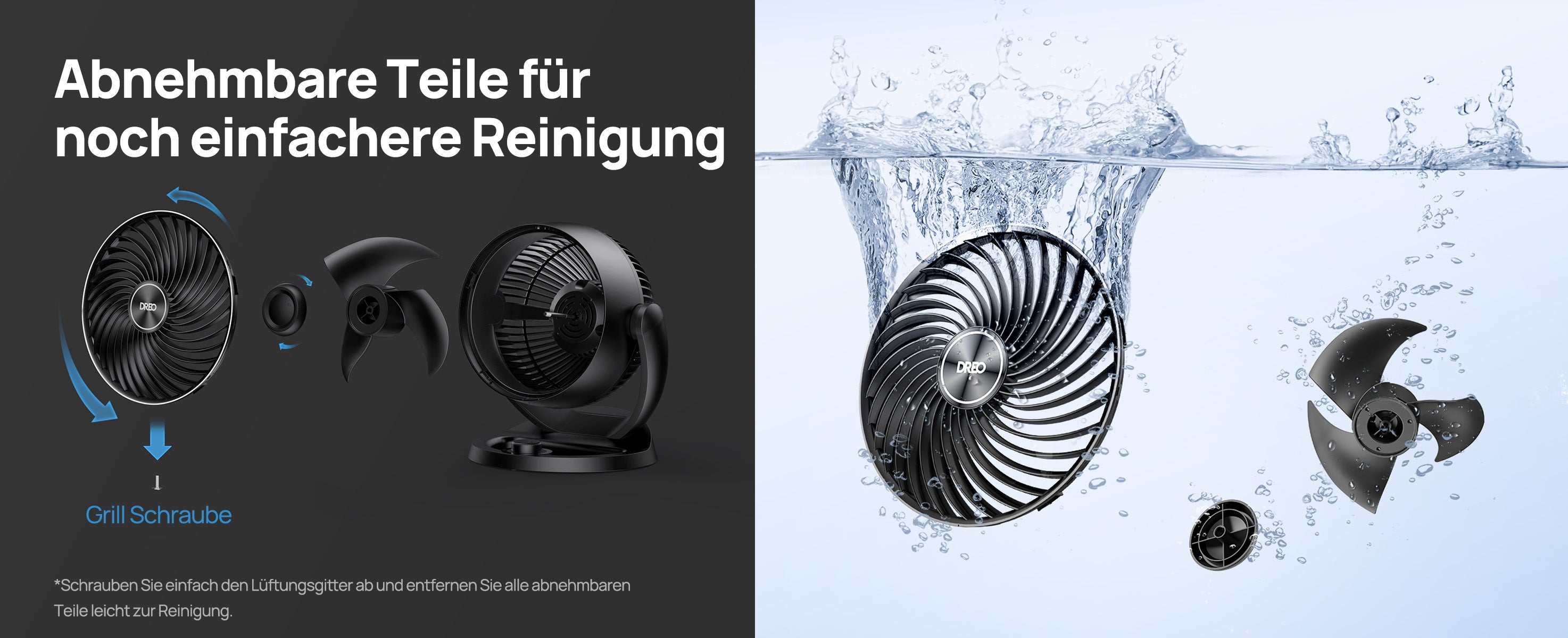 Abnehmbare Teile für noch einfachere Reinigung