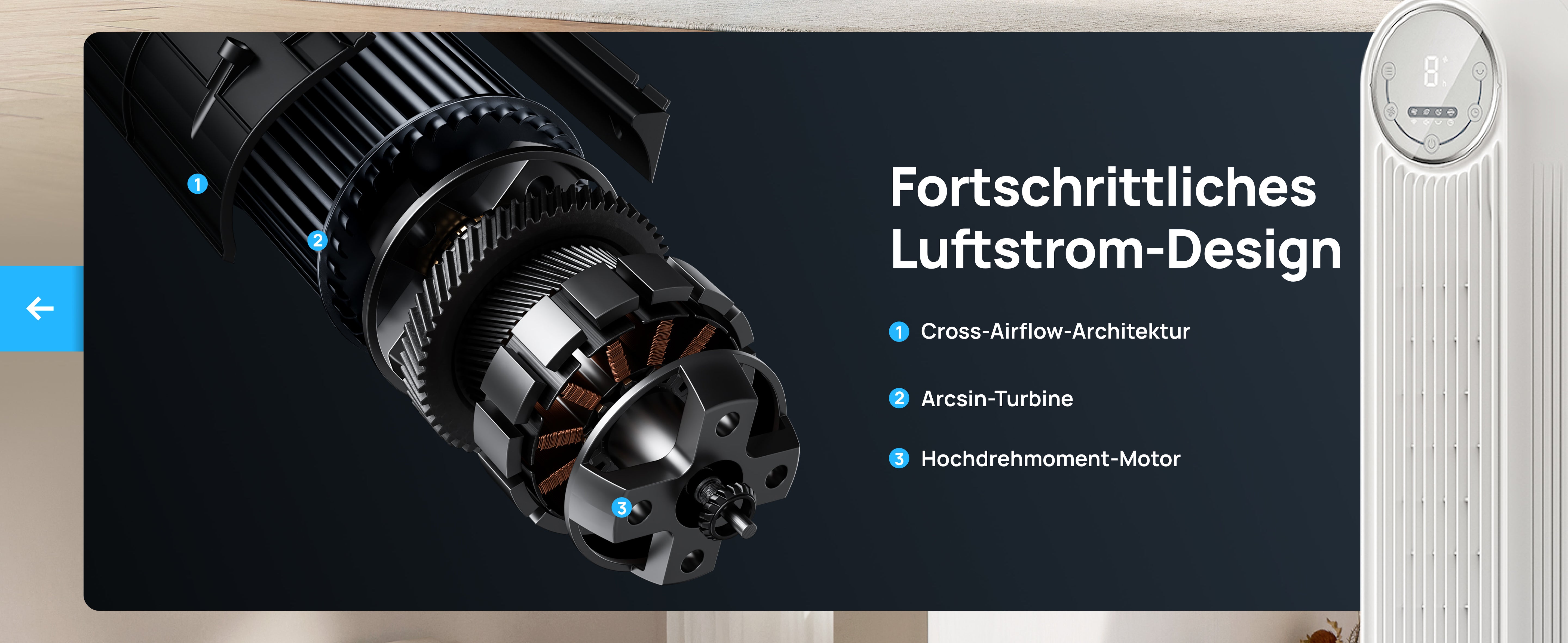 Fortschrittliches Luftstrom-Design