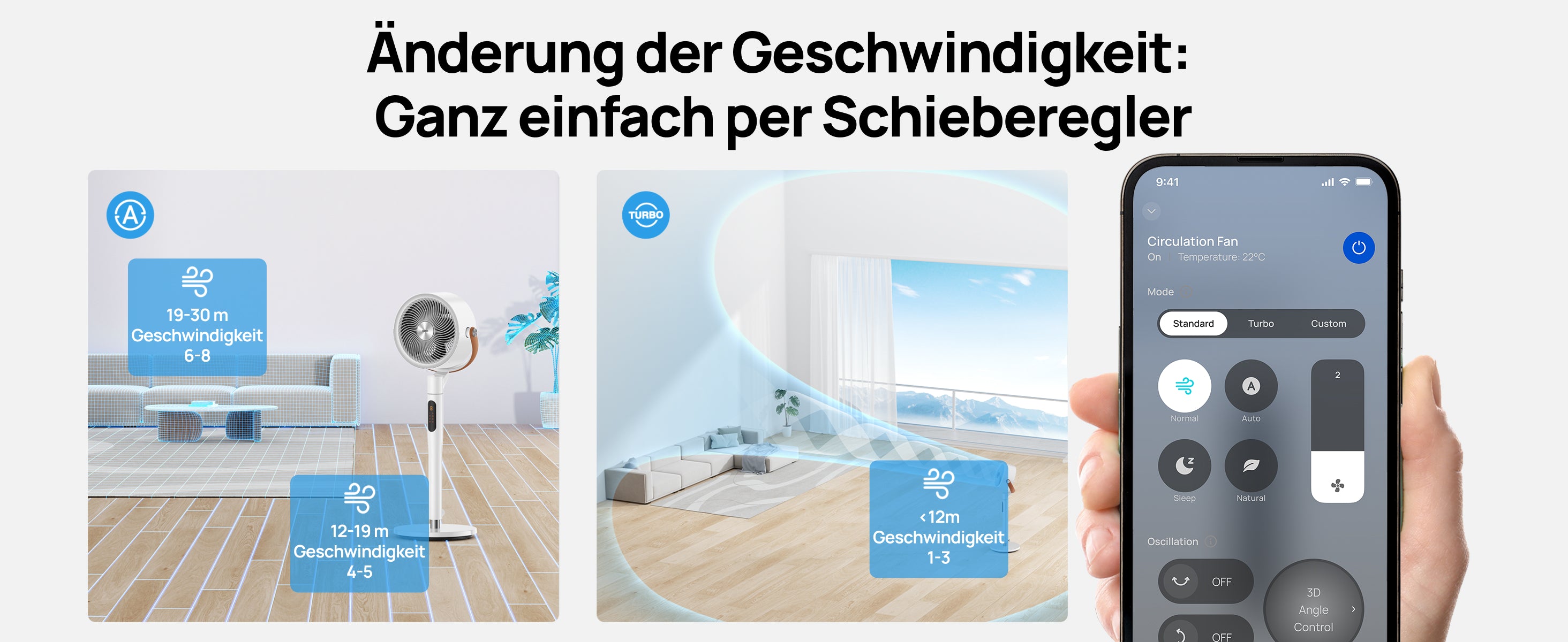 Änderung der Geschwindigkeit: Ganz einfach per Schieberegler