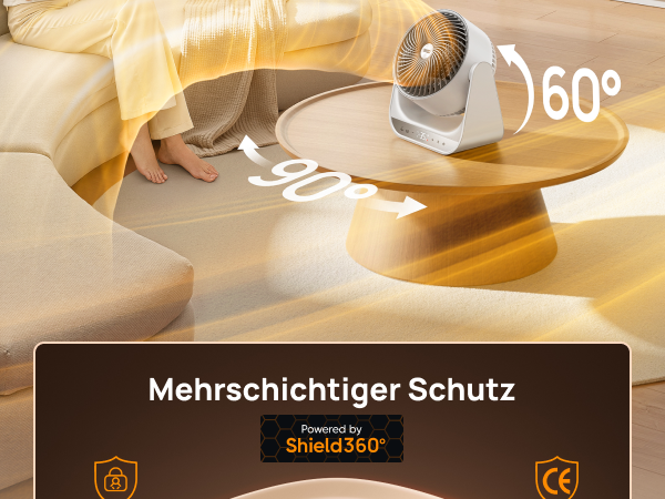 3D-Oszillierende Wärme Keine kalten Stellen.