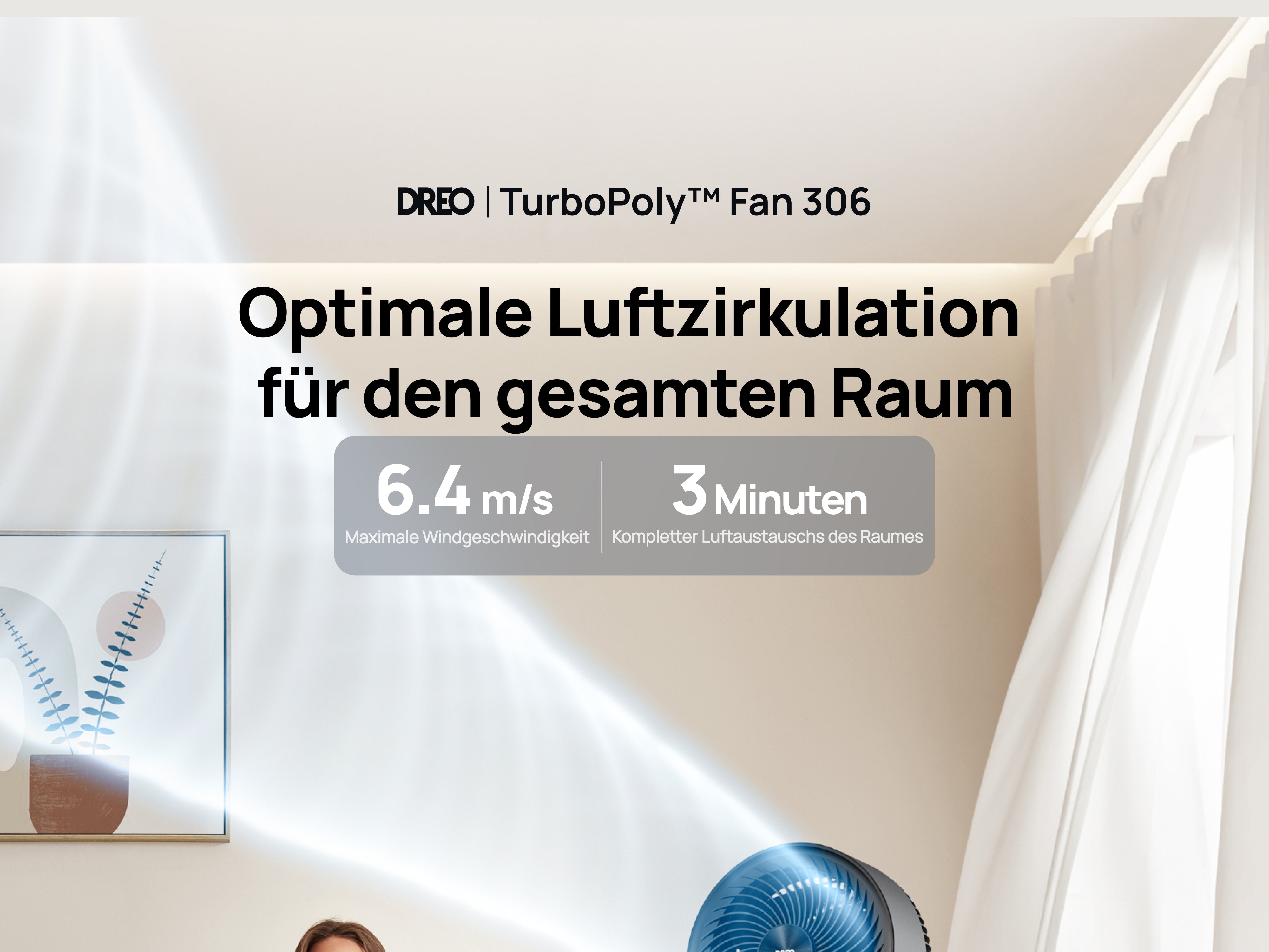 Optimale Luftzirkulation für den gesamten Raum