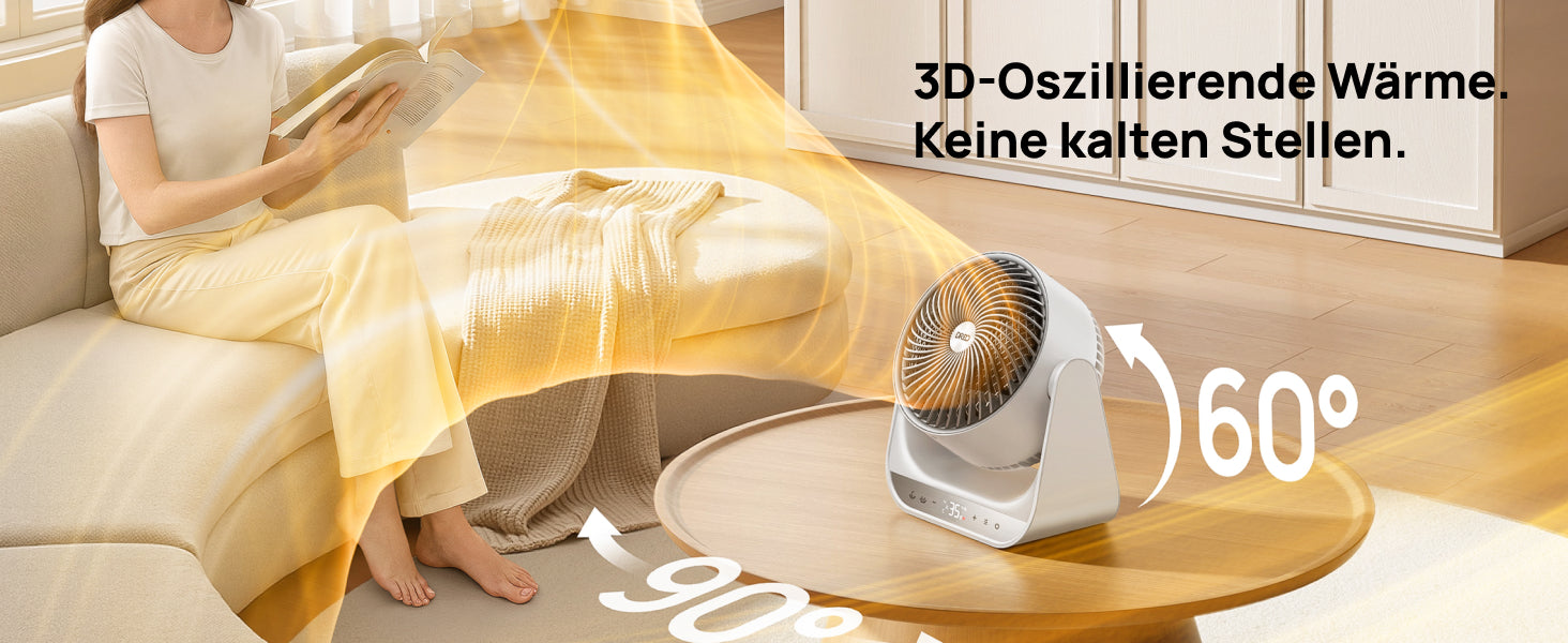 3D-Oszillierende Wärme Keine kalten Stellen.
