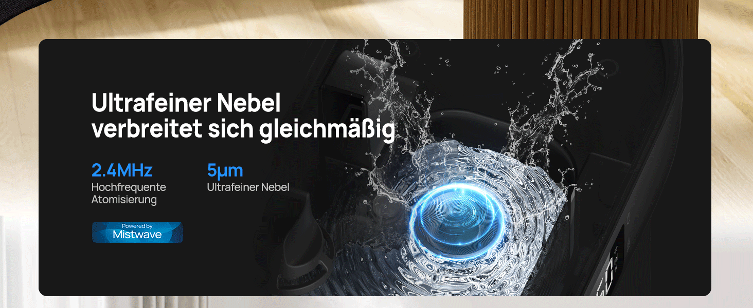 Ultrafeiner Nebel verbreitet sich gleichmäßig