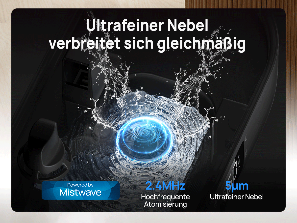 Ultrafeiner Nebel verbreitet sich gleichmäßig