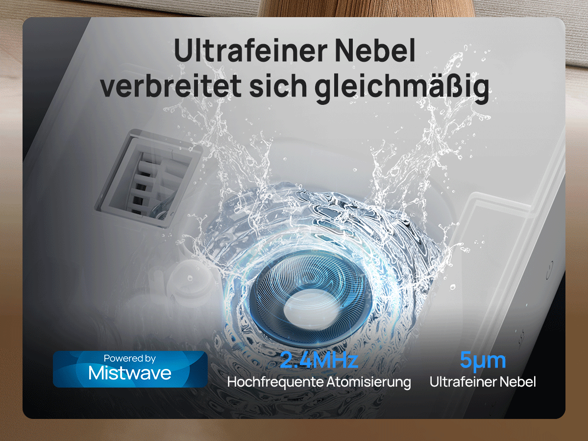 Ultrafeiner Nebel verbreitet sich gleichmäßig