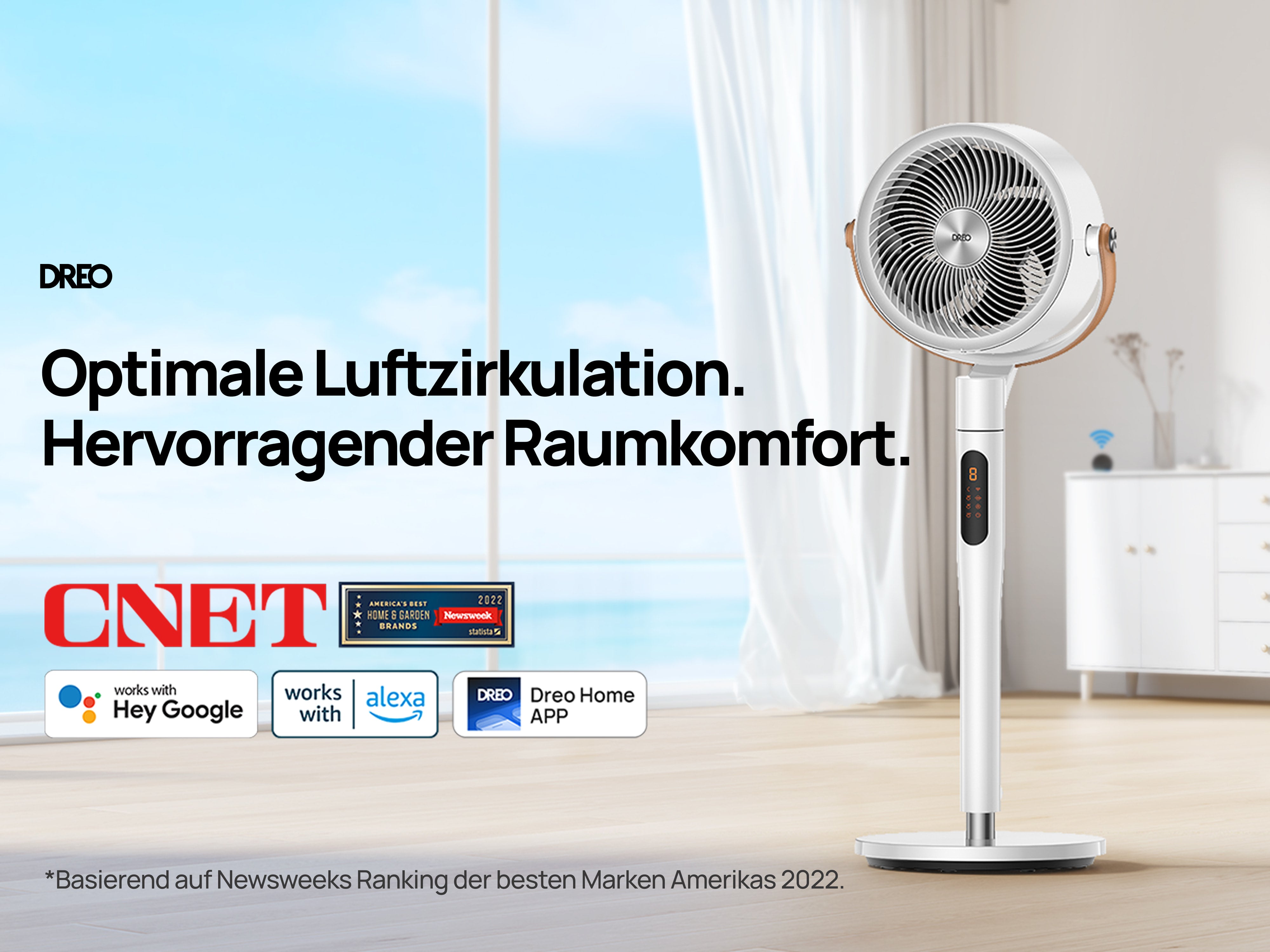 Optimale Luftzirkulation. Hervorragender Raumkomfort.