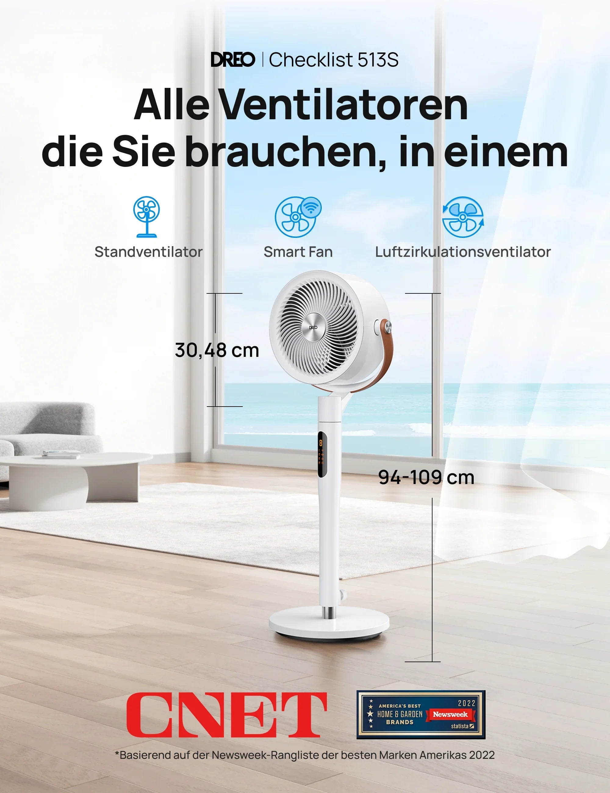 TurboPoly™ Ventilator 513S - DREO DE