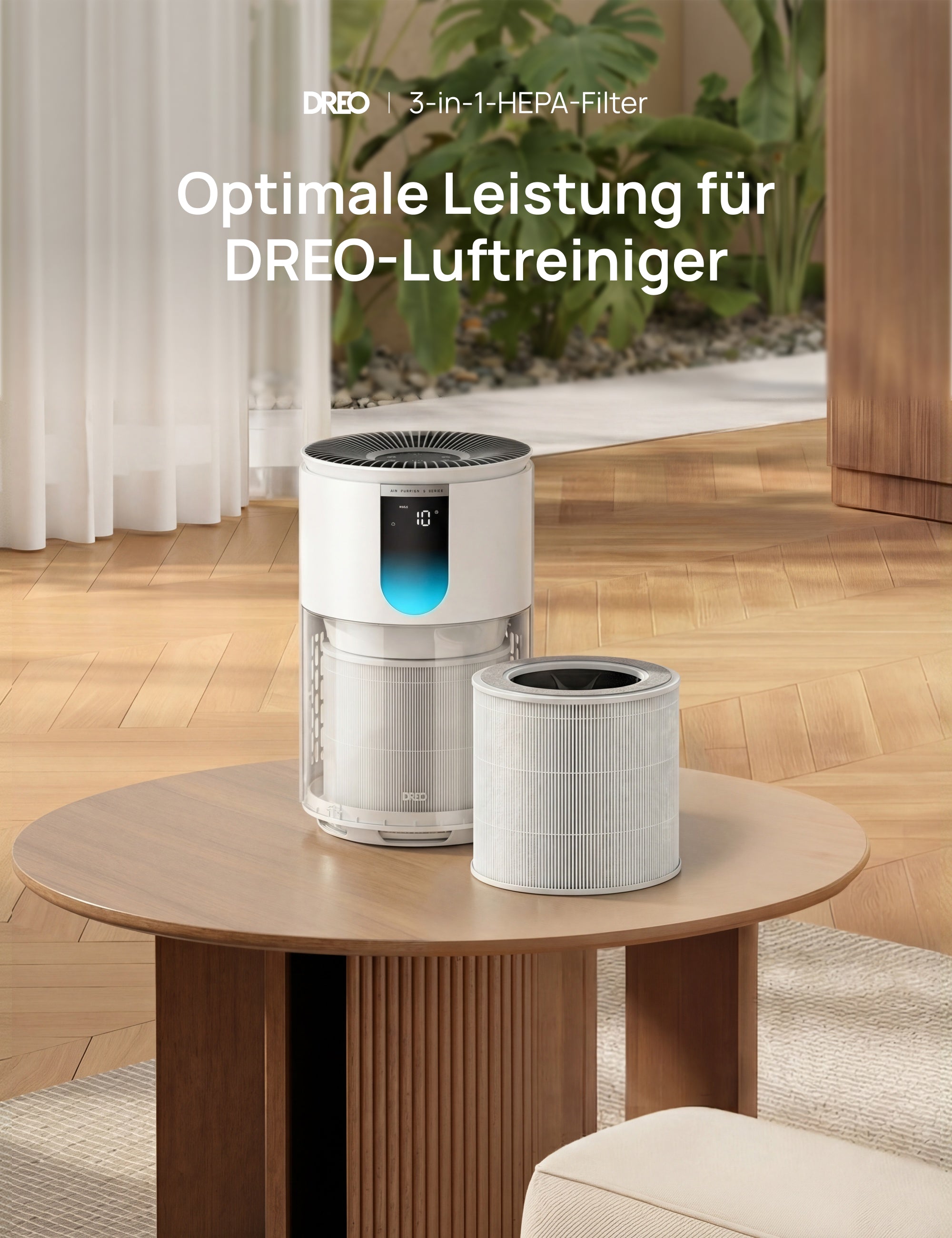 3-in-1 HEPA-Filter für Luftreiniger 539/539S Weiß