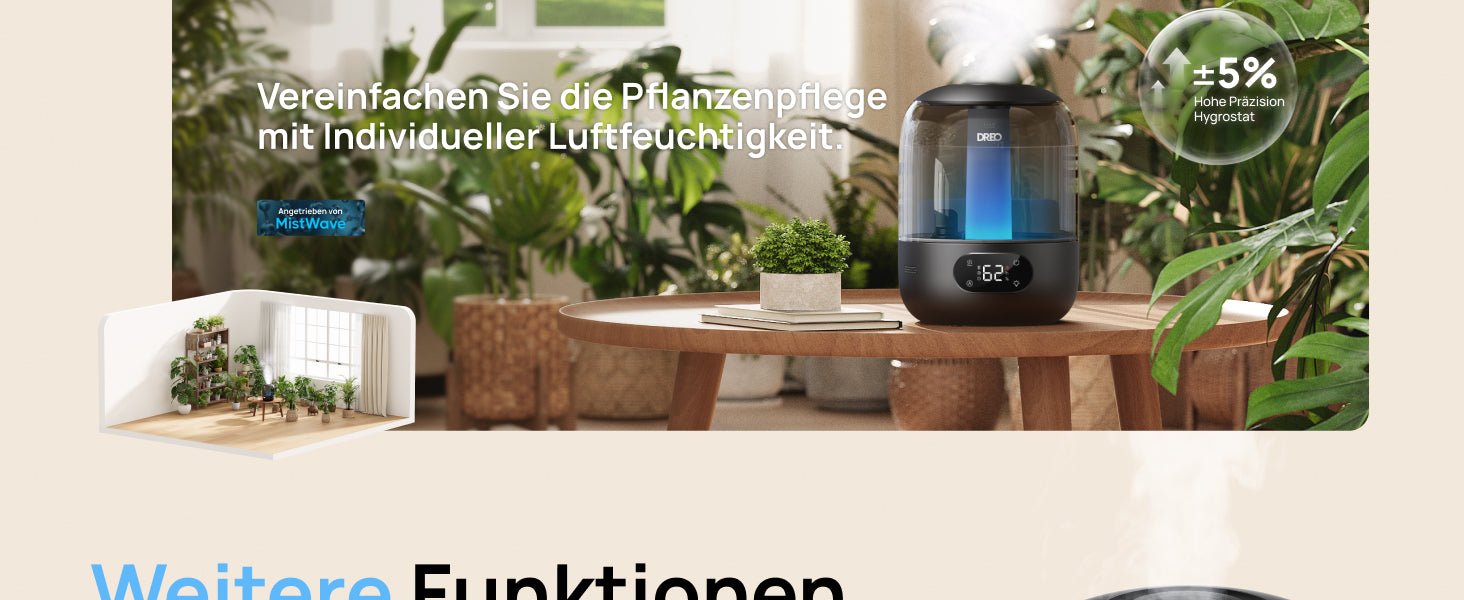 Vereinfachen Sie die Pflanzenpflege mit Individueller Luftfeuchtigkeit