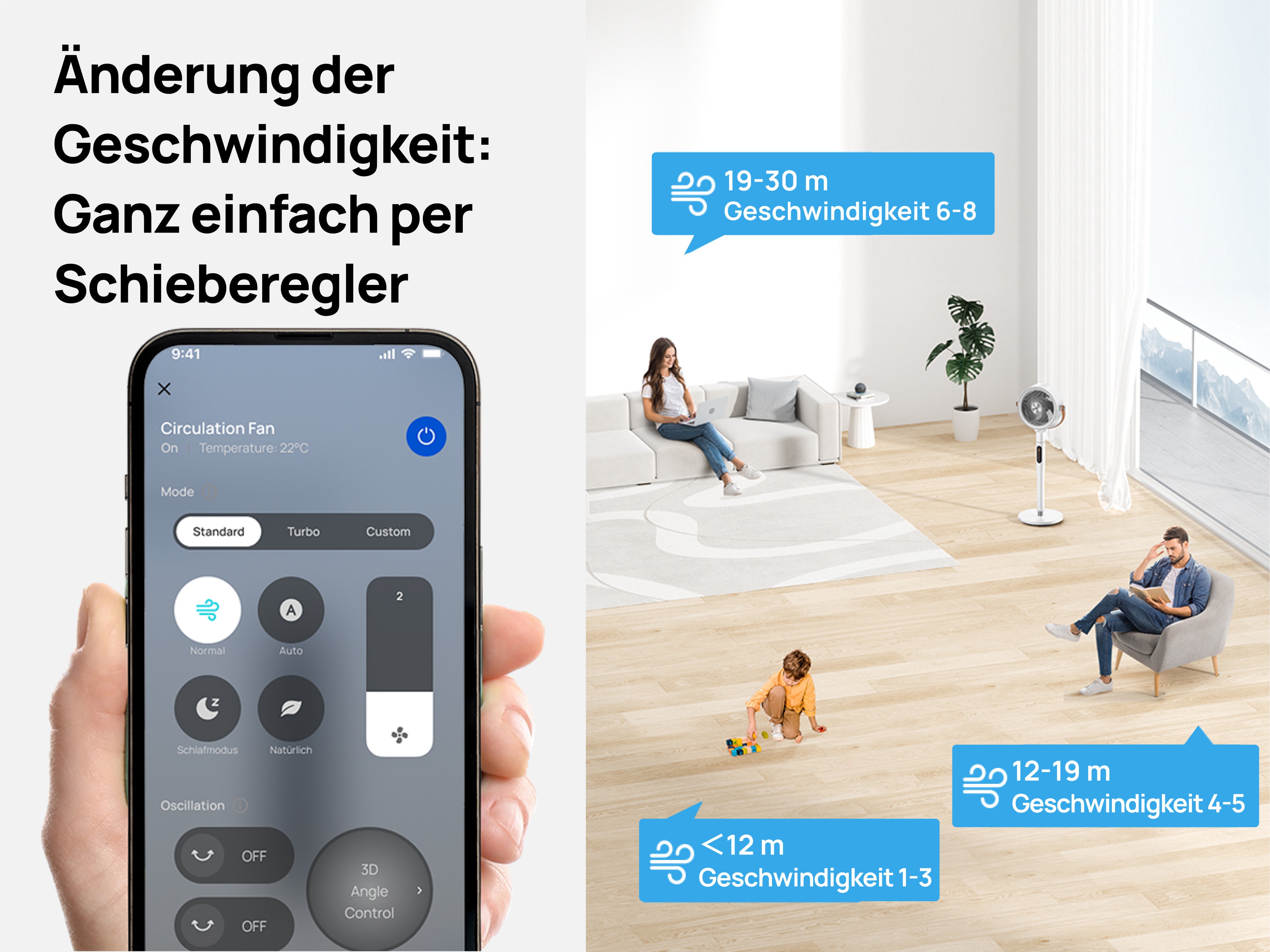 Änderung der Geschwindigkeit: Ganz einfach per Schieberegler