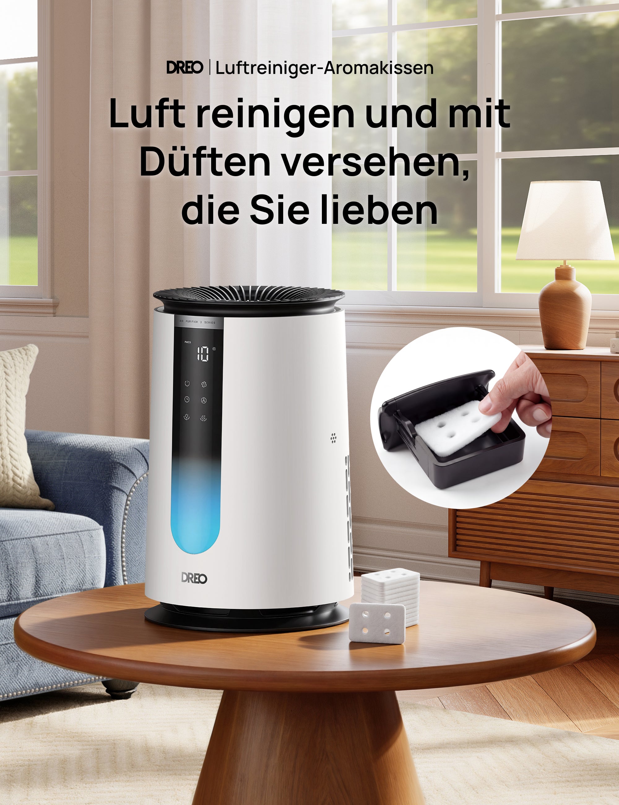 Aroma-Pad für den Luftreiniger 338/338S in Schwarz/Weiß